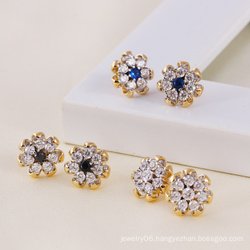 Muticolor Plated Flower Zircon Fashion Earring (23799)